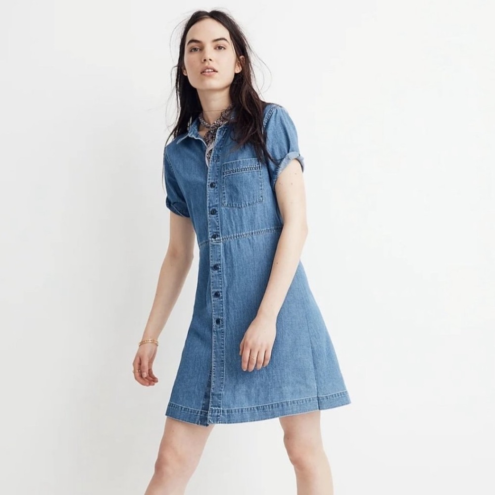 **LAST CHANCE** Madewell XS Denim Waisted Shirtdress In Penview Wash